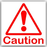 6 x Caution Symbol with Text-Red on White,External Self Adhesive Warning Stickers-Bottle Logo-Health and Safety Sign 